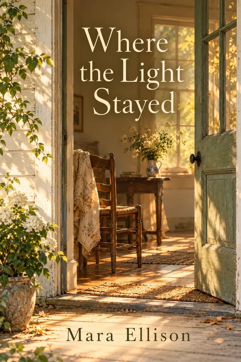 Original cover for Where the Light Stayed by Mara Ellison, a fictional demo book